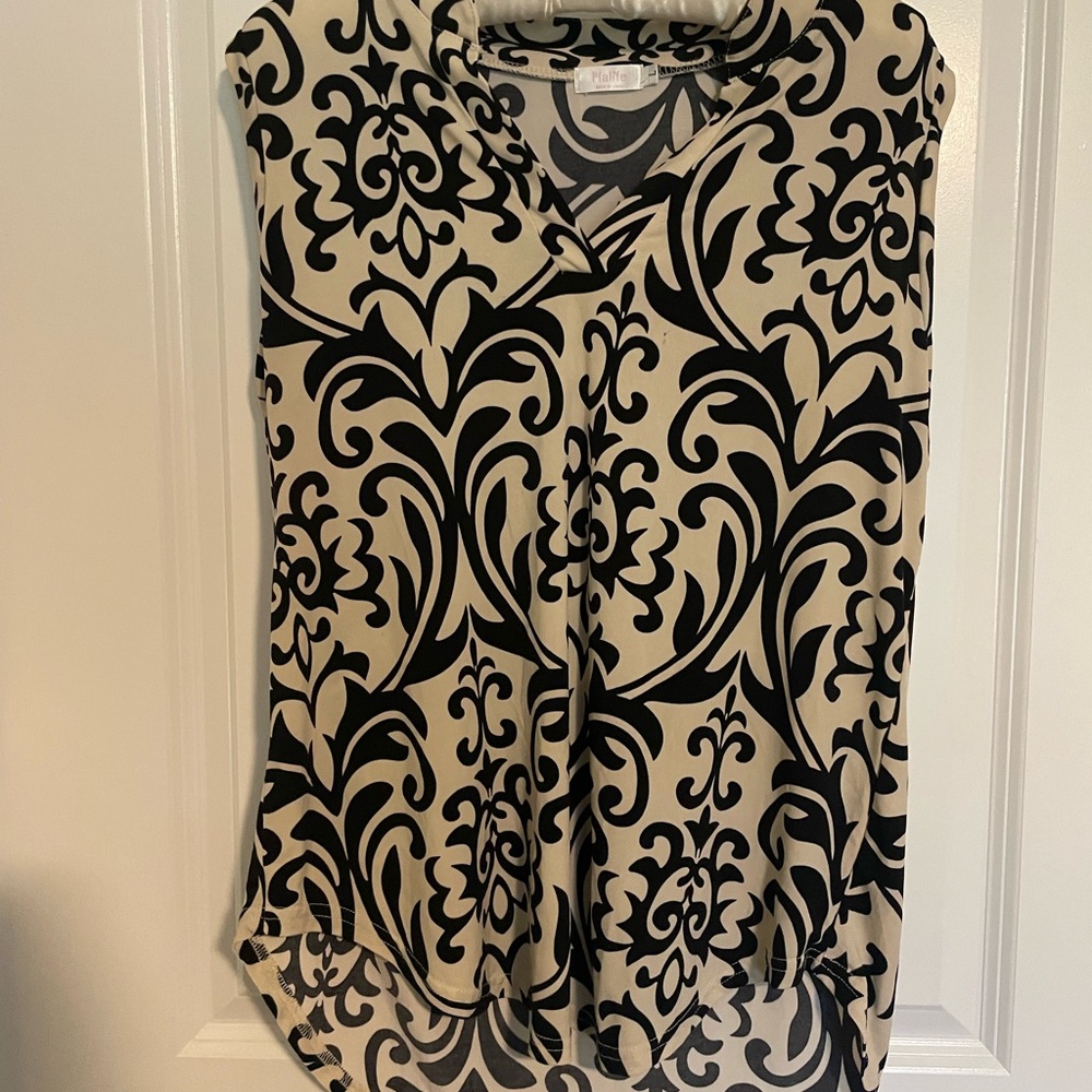 Alife Black and Cream Floral Women's Blouse